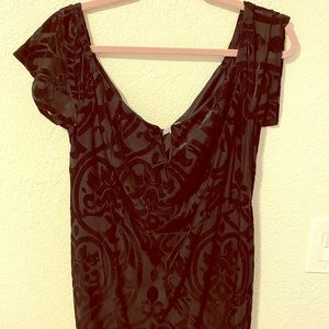 Black Dress/Maroon Silk Top